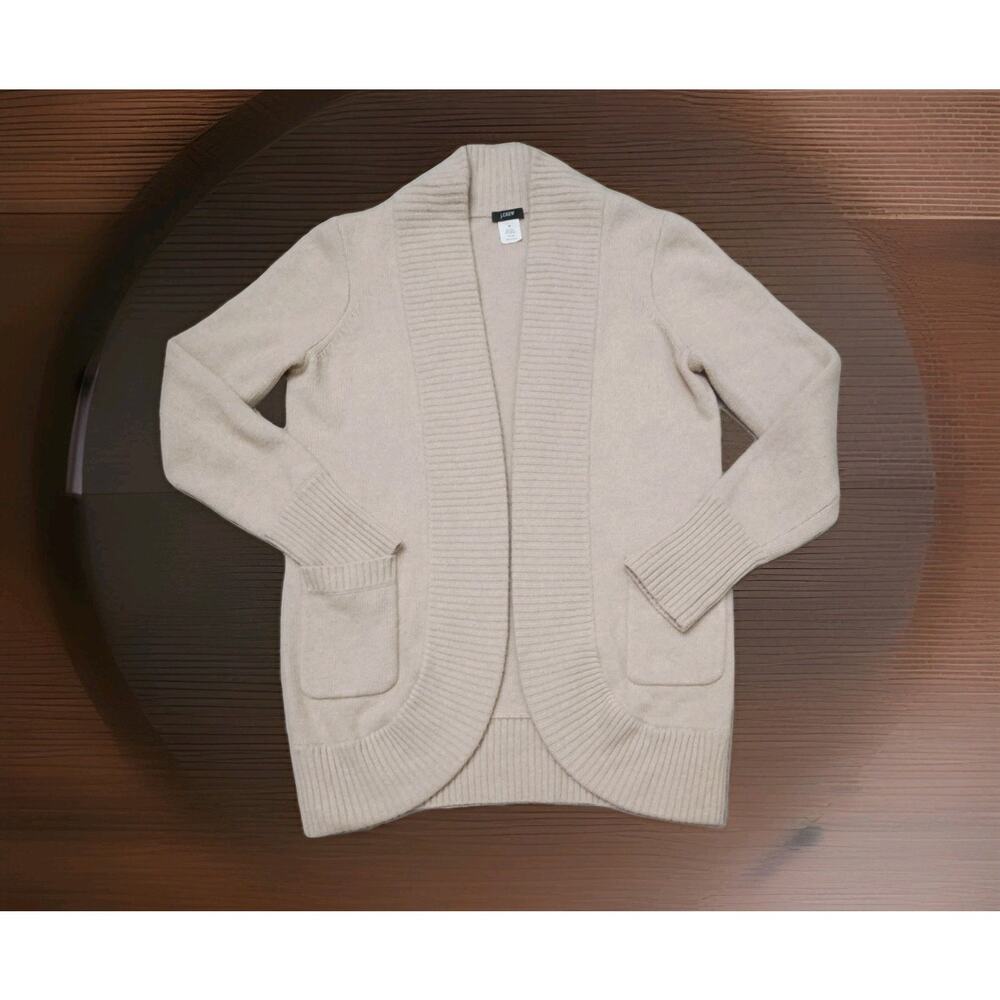 J. Crew Knit Cashmere Wool Blend Cardigan Sweater Fisherman Medium